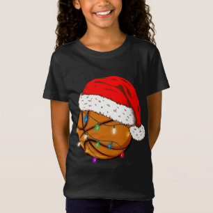 Camiseta Natal Basquete Santa Hat Engraçado Esporte Natal