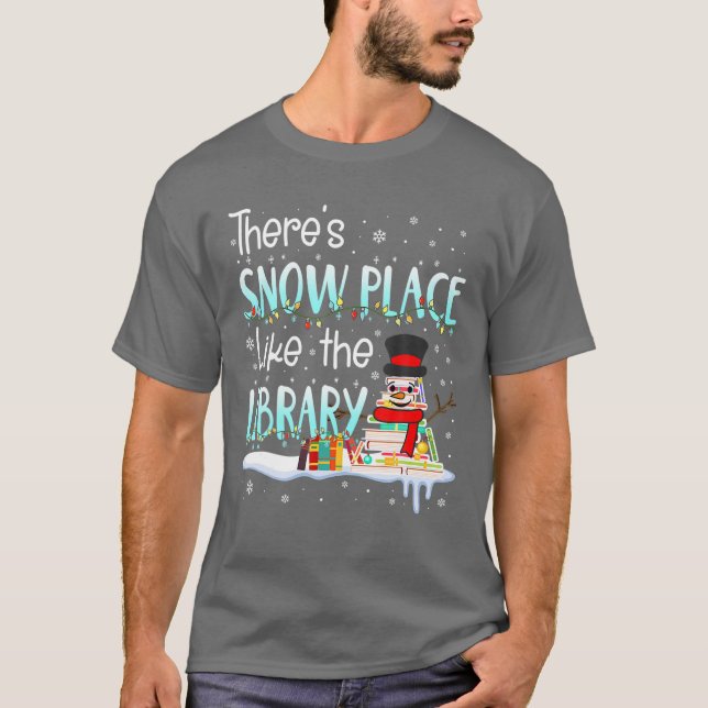 Camiseta Natal Bibliotecário Há Lugar De Neve Como L (Frente)