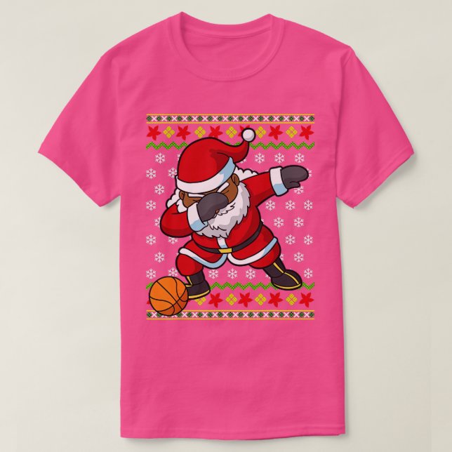 Camiseta Natal Black African Papai Noel Baske (Frente do Design)