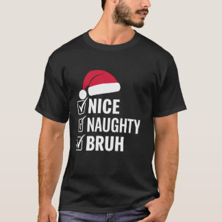 Camiseta Natal bom Bruh Engraçado Santa Hat Xmas H