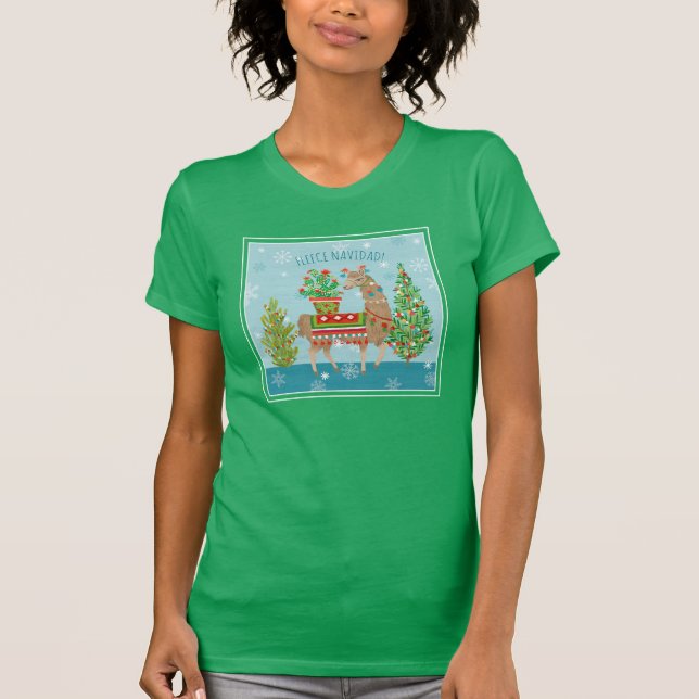 Camiseta Natal bonito dos lamas de Navidad | do velo (Frente)