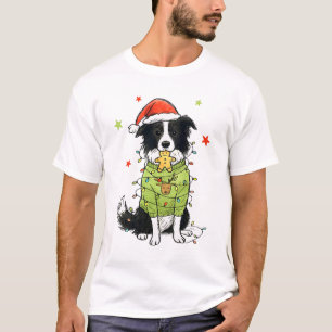 Camiseta Natal Border Collie Natal Border Collie Cão Mo