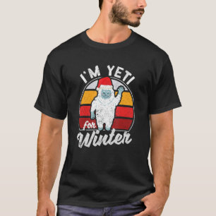 Camiseta Natal Branco da neve Natal Natal Natal Hat Eu sou 