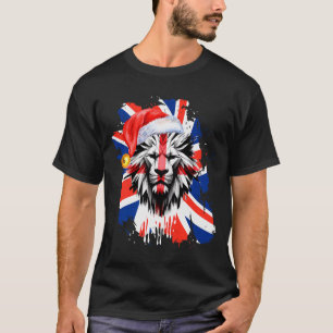 Camiseta Natal Britânico Patriótico Bandeira Inglesa do Rei