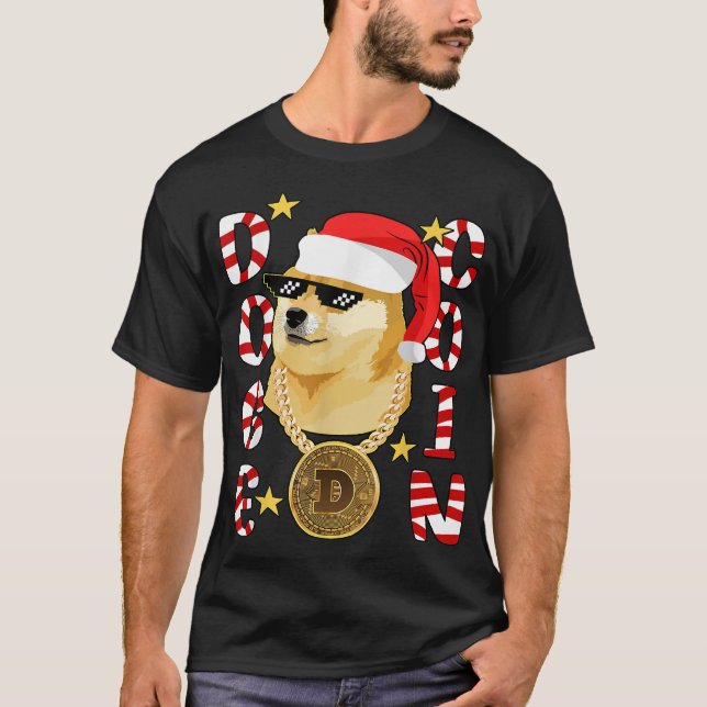 Camiseta Natal Cachorro Durão Gângster Criptomoeda Natal Ch (Frente)