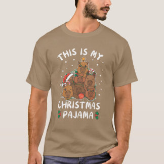 Camiseta Natal Capybara Christmas Pajamas retro