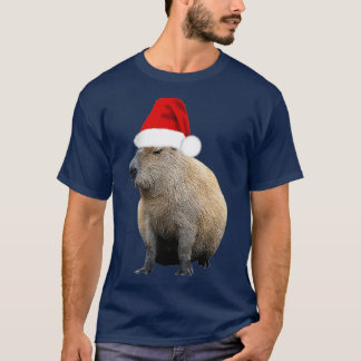 Camiseta Natal Capybara Santa Hat