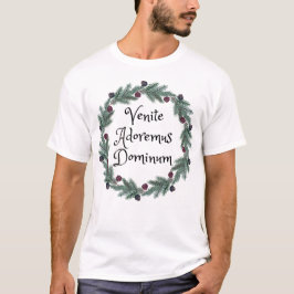 Camiseta Natal Carol Venite Adoremus Dominum Massa Latina