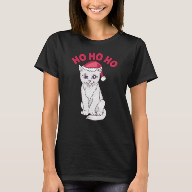 Camiseta Natal Cat Ho Ho Ho (Frente)