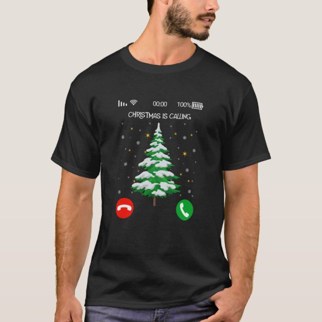 Camiseta Natal Chamando Xmas de Igreja Cristã do Fone (Frente)