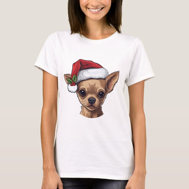 Camiseta Natal Chihuahua - Tan (Frente)