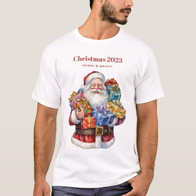 Camiseta Natal clássico de Jolly Santa Claus (Frente)