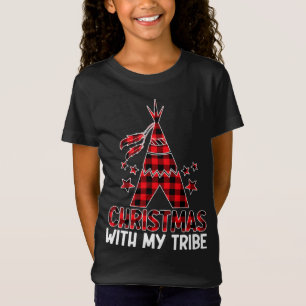 Camiseta Natal Com As Minhas Tribos Família Xadrez De Buffa