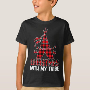 Camiseta Natal Com As Minhas Tribos Família Xadrez De Buffa