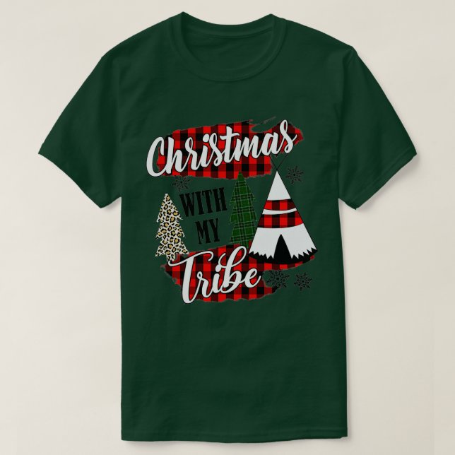 Camiseta natal com meu leopardo da família pajama da tribo (Frente do Design)