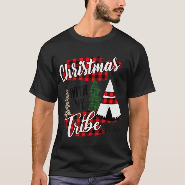 Camiseta natal com meu leopardo da família pajama da tribo (Frente)