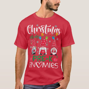 Camiseta Natal Com Meu Professor De Gnomos Pré-K Xmas Light