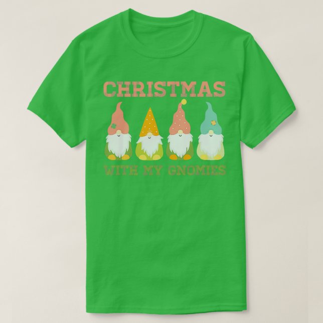Camiseta Natal Com Meus Gnomos Engraçado Gnomo (Frente do Design)
