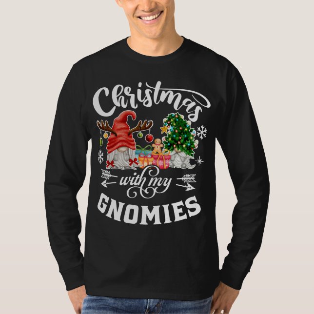 Camiseta Natal Com Meus Gnomos Gnomos De Natal Engraçado XM (Frente)