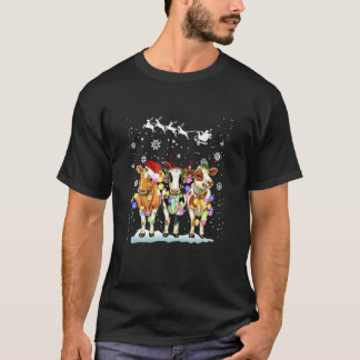 Camiseta Natal Com Minha Manada Luz Papai Noel Vaqueiro Nev