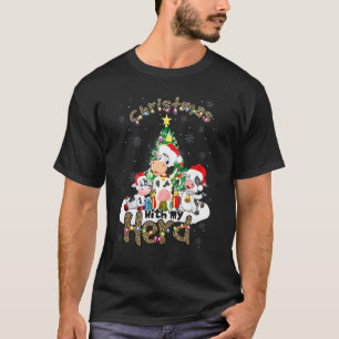 Camiseta Natal Com Minha Manada Vaca Fazendeiro Leopardo