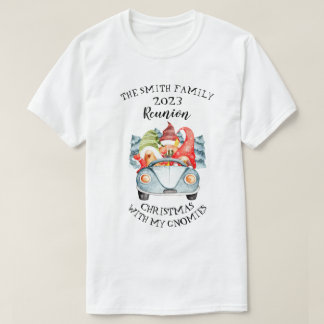 Camiseta Natal Com Minha Reunião De Natal Da Família Gnomos