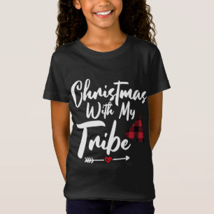 Camiseta Natal Com Minha Tribo Matança Familiar Xadrez Buff