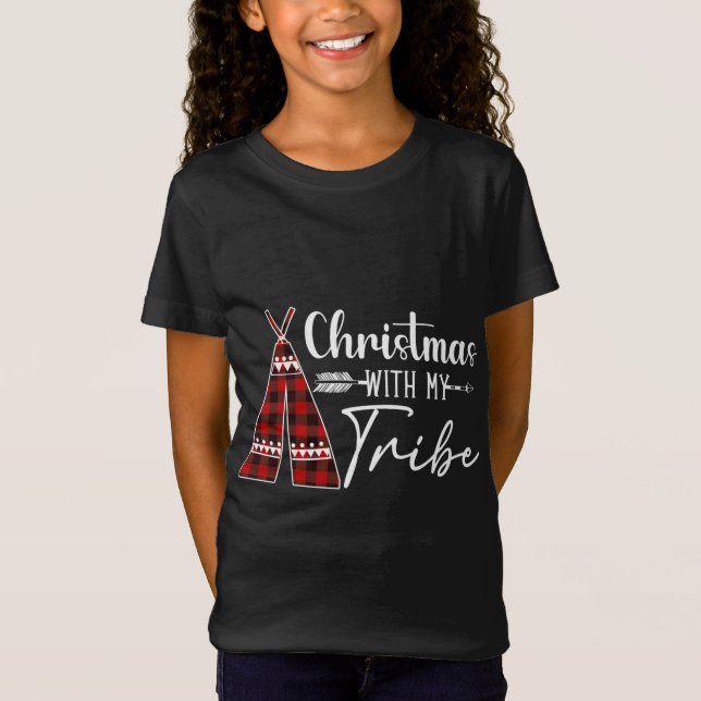 Camiseta Natal Com Minha Tribo Xadrez Buffalo Correspondent (Frente)
