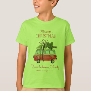 Camiseta natal com...vintage watercolor van