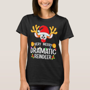 Camiseta Natal Combinando Rena Dramática Muito Alegre