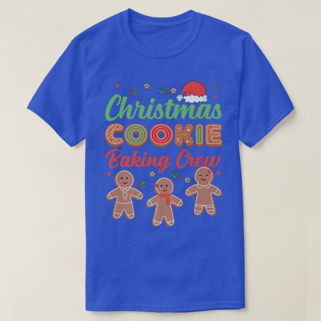 Camiseta Natal Cookie Baking Crew Gingerbird Equipe Sant (Frente do Design)