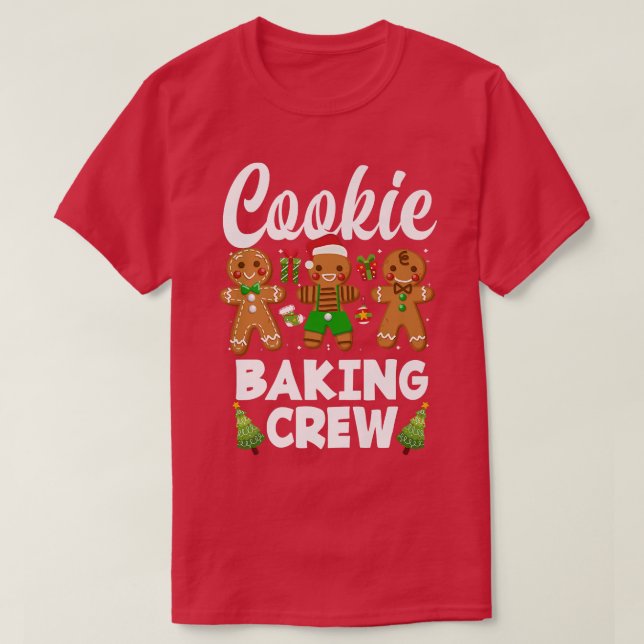 Camiseta Natal Cookie Baking Crew Gingerbird Natal (Frente do Design)