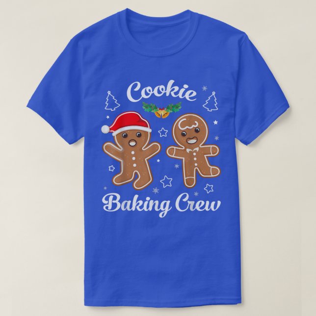 Camiseta Natal Cookie Baking Crew Gingerpão Xmas Fami (Frente do Design)