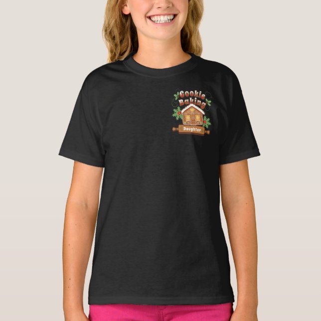 Camiseta Natal Cookie Baking Gingerbird House - (Frente)