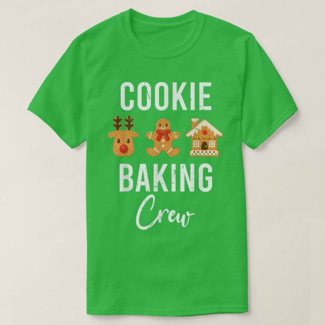Camiseta Natal Cookie Fazendo Tripulação Pajama Gingerpão C (Frente do Design)