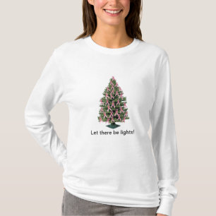 Camiseta Natal cor-de-rosa da fita