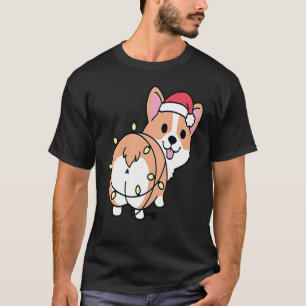 Camiseta Natal Corgi Bumbum leve Engraçado Corgi Lover Xmas