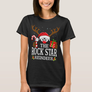 Camiseta Natal Correspondente à Família de Rena Rock Star