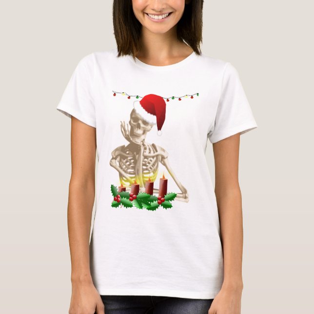 Camiseta natal crânio (Frente)