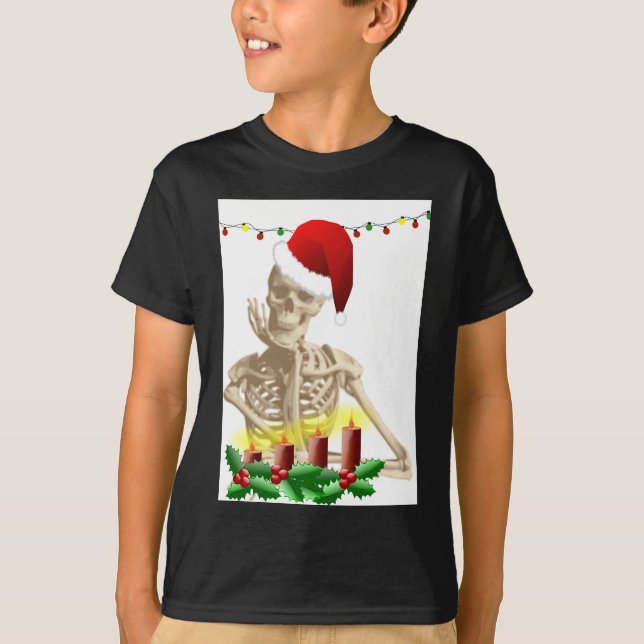 Camiseta natal crânio (Frente)