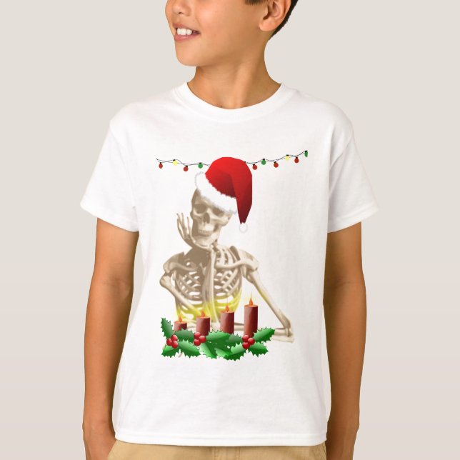 Camiseta natal crânio (Frente)
