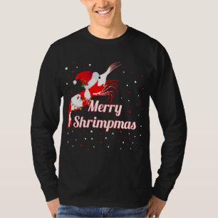 Camiseta Natal Crystal Cherry Shrimp Santa Hat Holiday