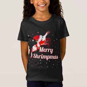 Camiseta Natal Crystal Cherry Shrimp Santa Hat Holiday