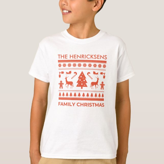 Camiseta Natal da família (Frente)