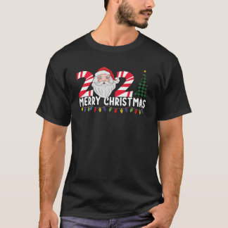 Camiseta Natal da família 2021 Xadrez de árvores Feliz Nata