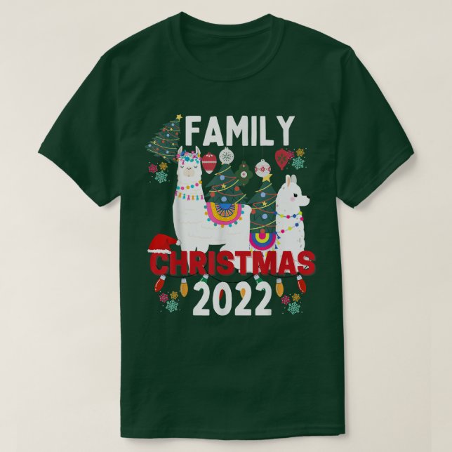 Camiseta Natal da família 2022 Matching s Squad Llama Love (Frente do Design)