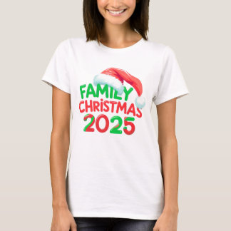 Camiseta Natal da família 2025 - Grupo de Natal Santa Hat