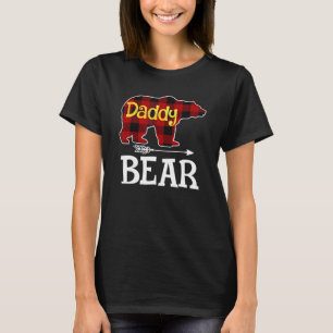 Camiseta Natal da Família Buffalo de Xadrez Vermelha do Urs