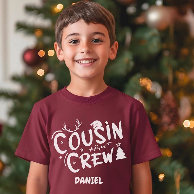 Camiseta Natal da Família Cousin Crew (Personalized Cousin Crew Christmas Tshirt)