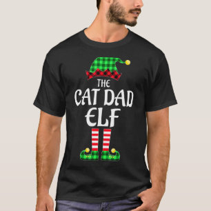 Camiseta Natal Da Família Da Xadrez Do Pai Cat Elf Buffalo